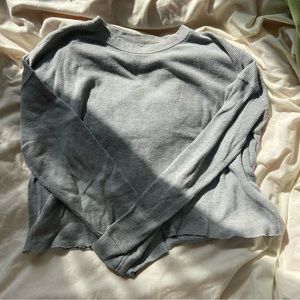 Grey Pull&Bear Waffle Crop